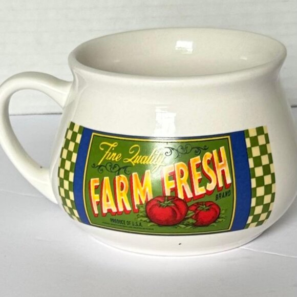 Vintage Dat'l Do-It Inc Harvest Vegetable Theme Soup Bowls Mugs Cups Set Of 3 - Picture 6 of 6